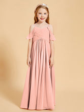 Robes de Demoiselle d'Honneur Junior à Hors de l'Épaule Corail