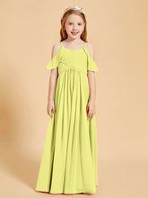 Robes de Demoiselle d'Honneur Junior à Hors de l'Épaule Jonquille
