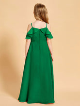 Robes de Demoiselle d'Honneur Junior à Hors de l'Épaule Emeraude