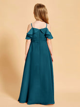 Robes de Demoiselle d'Honneur Junior à Hors de l'Épaule Bleu Encre