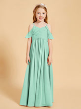 Robes de Demoiselle d'Honneur Junior à Hors de l'Épaule Vert Menthe