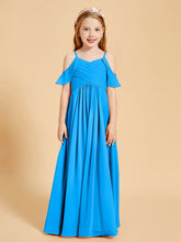 Robes de Demoiselle d'Honneur Junior à Hors de l'Épaule Bleu Océan