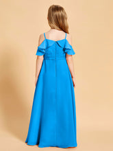 Robes de Demoiselle d'Honneur Junior à Hors de l'Épaule Bleu Océan