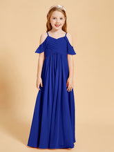 Robes de Demoiselle d'Honneur Junior à Hors de l'Épaule Bleu Royale