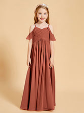 Robes de Demoiselle d'Honneur Junior à Hors de l'Épaule Rouille