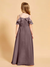 Robes de Demoiselle d'Honneur Junior à Hors de l'Épaule Vintage Mauve