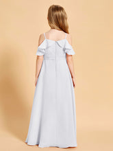 Robes de Demoiselle d'Honneur Junior à Hors de l'Épaule Blanc