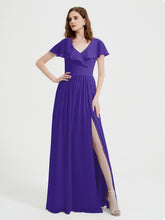 Mancherons Longue Mousseline Robes Avec Fente Régence