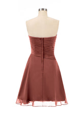 Sans Bretelles Robe Demoiselle d'honneures courte d'Eté terracotta