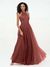 Boho Robes Maxi en Tulle Illusion à Licou terracotta