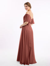 Spaghetti Bretelle Hors De l'Épaule Mousseline Robes terracotta