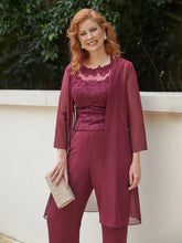 Veste Portefeuille Simple en Mousseline à 3/4 Manches Bordeaux