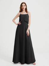 Spaghetti Bretelles Simple Robes De Demoiselle d'Honneur Noir