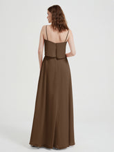 Spaghetti Bretelles Simple Robes De Demoiselle d'Honneur Brun