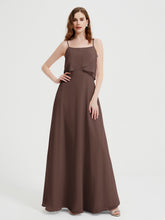 Spaghetti Bretelles Simple Robes De Demoiselle d'Honneur Chocolat