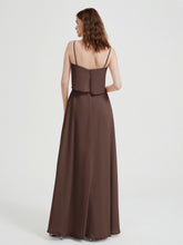 Spaghetti Bretelles Simple Robes De Demoiselle d'Honneur Chocolat