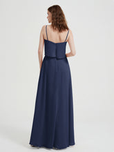 Spaghetti Bretelles Simple Robes De Demoiselle d'Honneur Bleu Marine