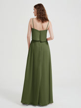 Spaghetti Bretelles Simple Robes De Demoiselle d'Honneur Olive Verte