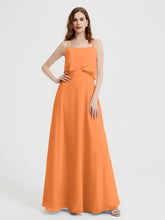 Spaghetti Bretelles Simple Robes De Demoiselle d'Honneur Orange
