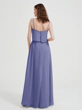 Spaghetti Bretelles Simple Robes De Demoiselle d'Honneur Pervenche