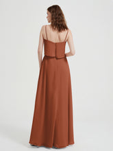 Spaghetti Bretelles Simple Robes De Demoiselle d'Honneur Rouille