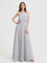 Spaghetti Bretelles Simple Robes De Demoiselle d'Honneur Argent