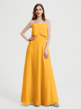 Spaghetti Bretelles Simple Robes De Demoiselle d'Honneur Mandarine