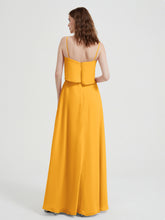 Spaghetti Bretelles Simple Robes De Demoiselle d'Honneur Mandarine