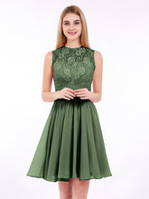Col d'Illusion Mousseline et Dentelle Robe Olive Verte