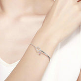 Bracelet à breloques cœur en argent sterling