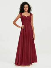 Col En Cœur Mousseline Robes Avec Dentelle Mancherons Bordeaux