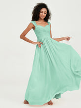 Col En Cœur Mousseline Robes Avec Dentelle Mancherons Vert Menthe