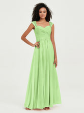 Col En Cœur Mousseline Robes Avec Dentelle Mancherons Sauge