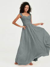 Col En Cœur Mousseline Robes Avec Dentelle Mancherons Gris Acier