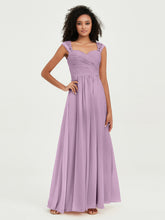 Col En Cœur Mousseline Robes Avec Dentelle Mancherons Glycine