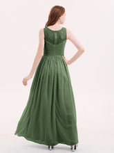 Illusion Col en Cœur Mousseline Robe Demoiselle d'honneur Olive Verte
