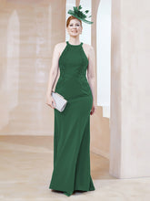 Robe Fourreau en Dentelle Longueur au Sol Licou Vert Foncé