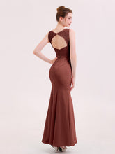 Robe de Col d'Illusion Mermaid avec Dos Nu terracotta
