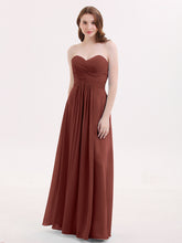 Sans Bretelles Mousseline Robe avec Col en Cœur terracotta