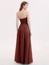 Sans Bretelles Mousseline Robe avec Col en Cœur terracotta