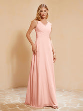 Robe de Demoiselle d'Honneur Empire Sans Manches avec Nœud Papillon Corail