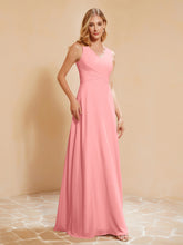 Robe de Demoiselle d'Honneur Empire Sans Manches avec Nœud Papillon Flamant