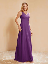 Robe de Demoiselle d'Honneur Empire Sans Manches avec Nœud Papillon Raisin