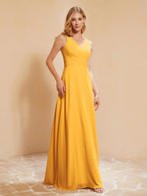 Robe de Demoiselle d'Honneur Empire Sans Manches avec Nœud Papillon Mandarine