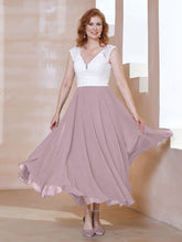 Robe en Mousseline Longueur de Mollet à Col en V avec Poches Dusk