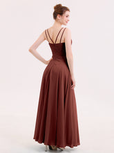Robes Demoiselle d'honneure Longue avec Bustier Plissé terracotta
