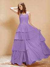 Robe Longue Bohème en Mousseline avec Volants Tahiti