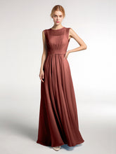 FAUX-Wrap Robe Longue Mousseline avec Ceinture terracotta