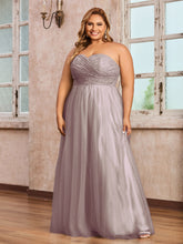 Dentelle et Tulle Longue Robe avec Col en Cœur Crépuscule
