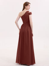 Une Epaule Robe Demoiselle d'honneur avec Ceinture terracotta